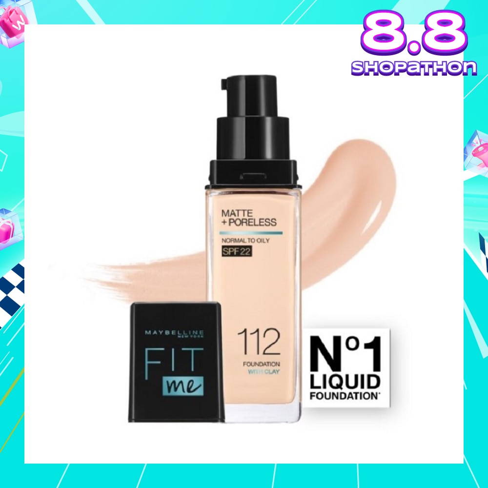 Fit Me Matte Poreless Liquid Foundation 112 Natural Ivory SPF 22 Pump 30ml