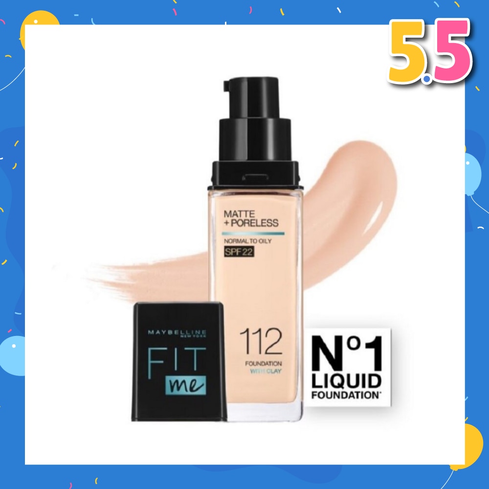 Fit Me Matte Poreless Liquid Foundation 112 Natural Ivory SPF 22 Pump 30ml