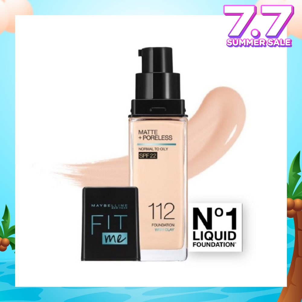Fit Me Matte Poreless Liquid Foundation 112 Natural Ivory SPF 22 Pump 30ml