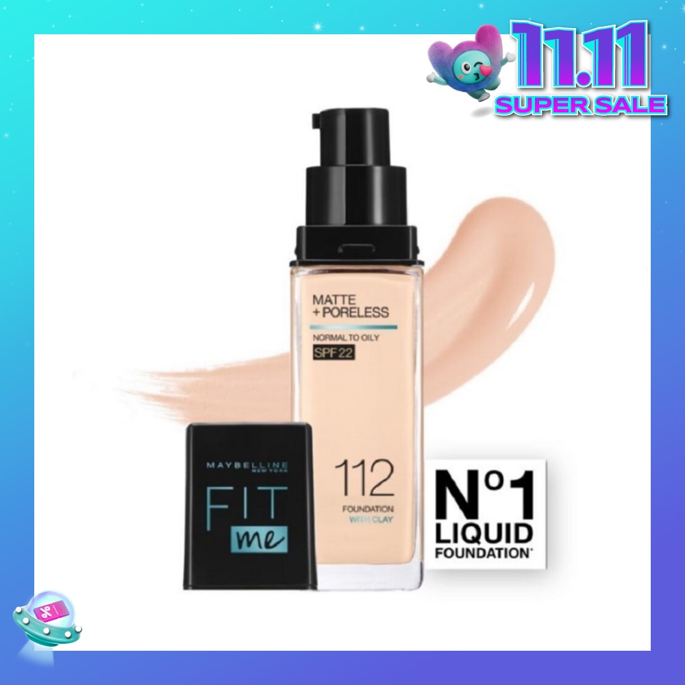 Fit Me Matte Poreless Liquid Foundation 112 Natural Ivory SPF 22 Pump 30ml