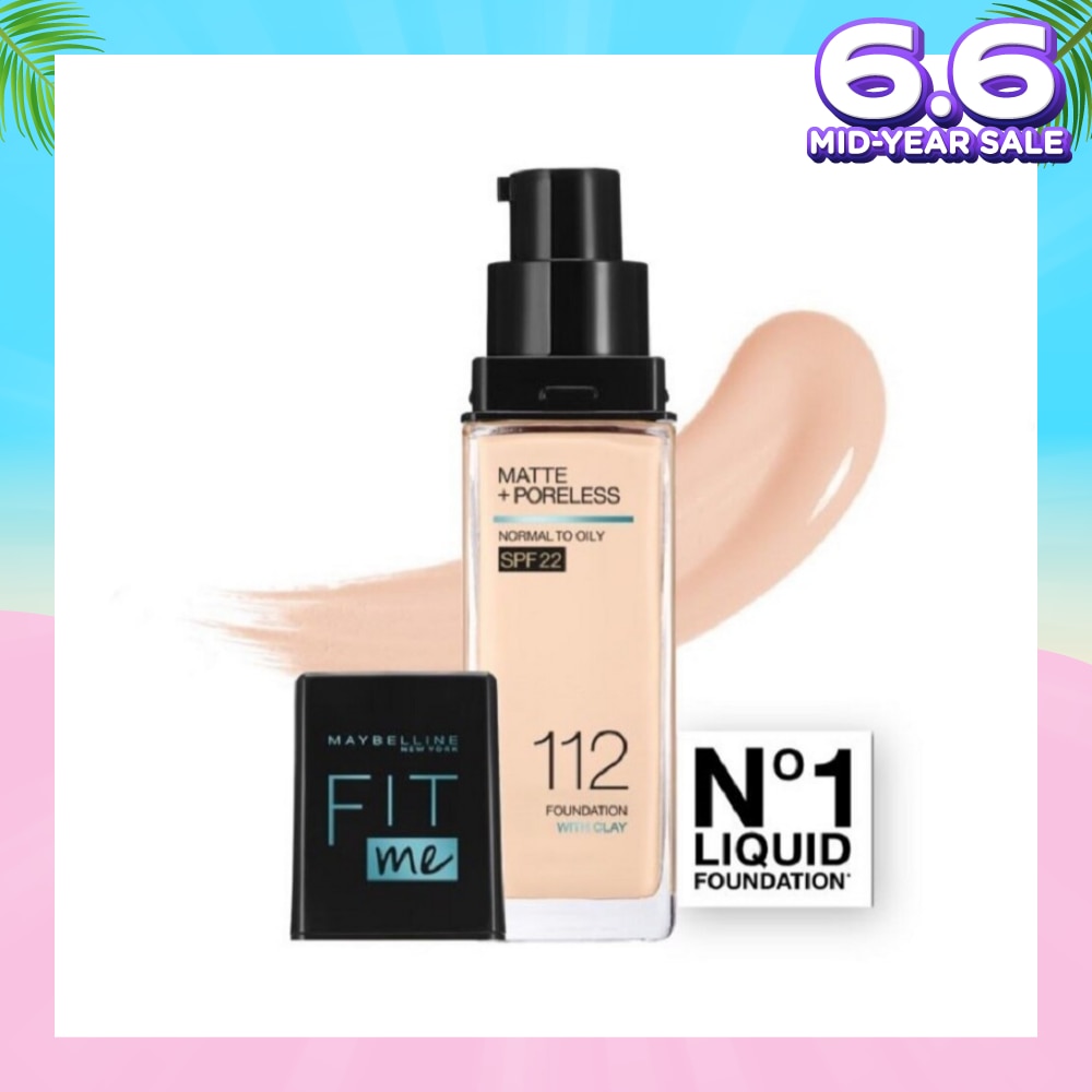 Fit Me Matte Poreless Liquid Foundation 112 Natural Ivory SPF 22 Pump 30ml