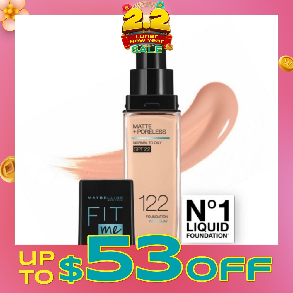 Fit Me Matte Poreless Liquid Foundation 122 Creamy Beige SPF 22 Pump 30ml
