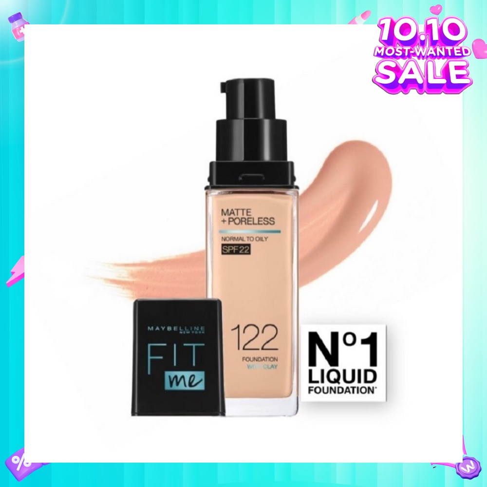 Fit Me Matte Poreless Liquid Foundation 122 Creamy Beige SPF 22 Pump 30ml