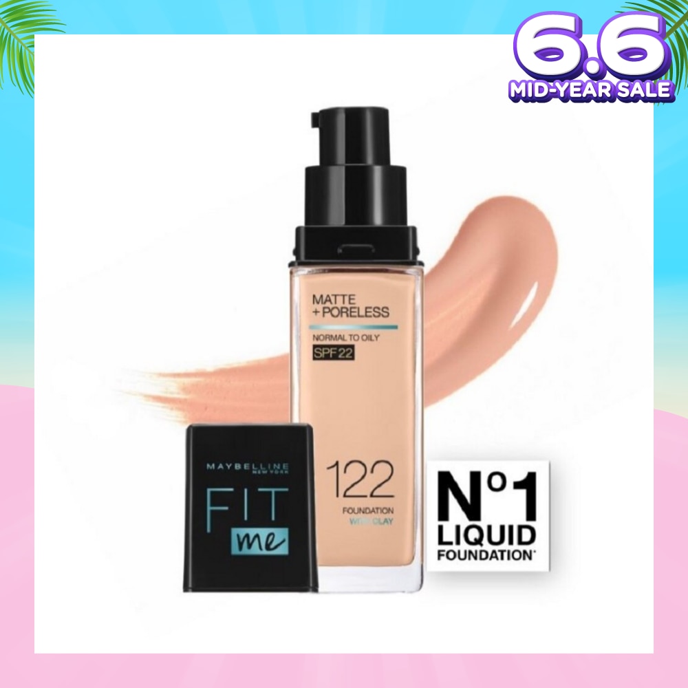 Fit Me Matte Poreless Liquid Foundation 122 Creamy Beige SPF 22 Pump 30ml