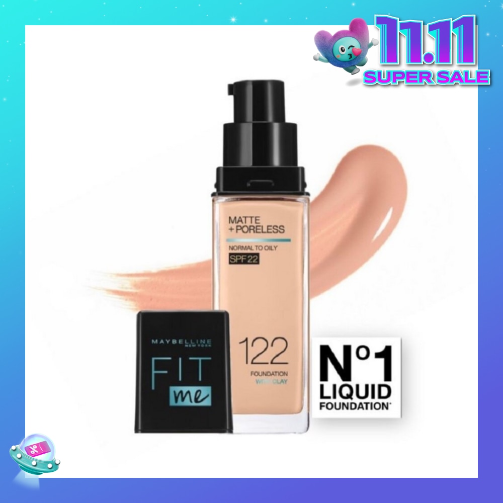 Fit Me Matte Poreless Liquid Foundation 122 Creamy Beige SPF 22 Pump 30ml