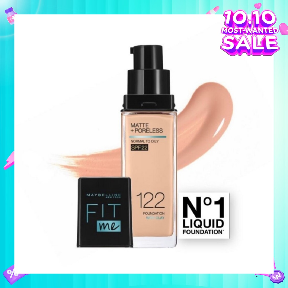 Fit Me Matte Poreless Liquid Foundation 122 Creamy Beige SPF 22 Pump 30ml