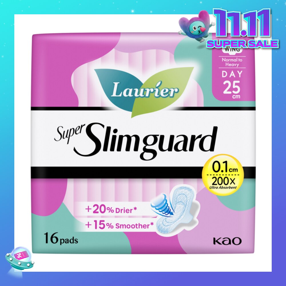 Super Slimguard Day Wing Sanitary Pad 25cm 16s