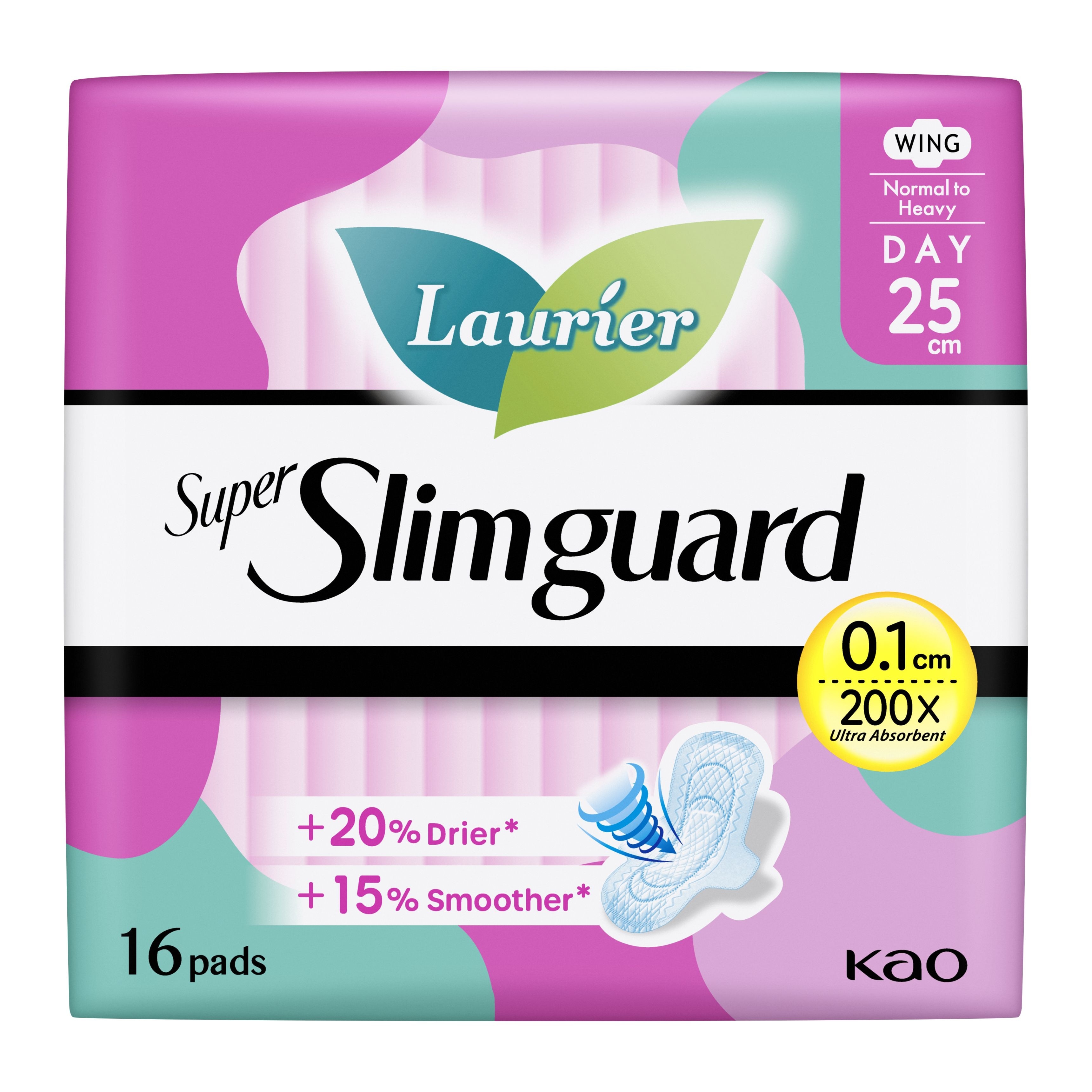 Super Slimguard Day Wing Sanitary Pad 25cm 16s