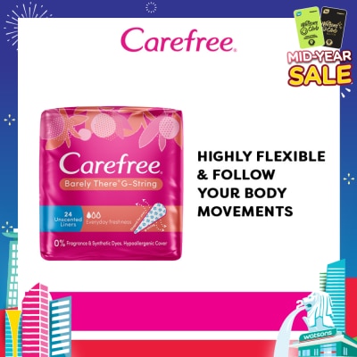 CAREFREE Barely There G-string Unscented Panty Liners 24s