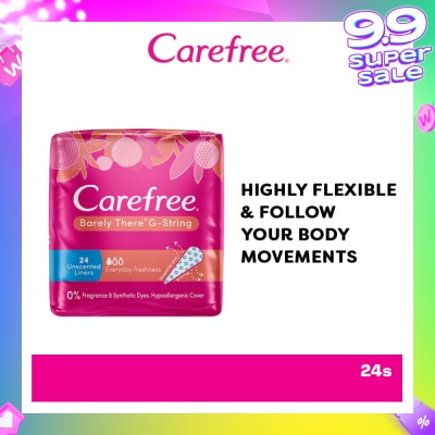 CAREFREE Barely There G-string Unscented Panty Liners 24s