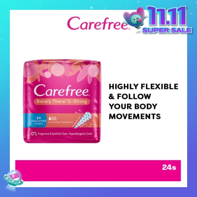 CAREFREE Barely There G-string Unscented Panty Liners 24s