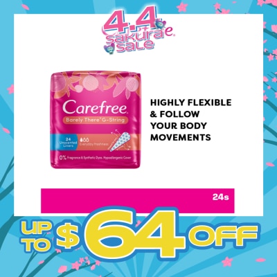 CAREFREE - Barely There G-string Unscented Panty Liners 24s