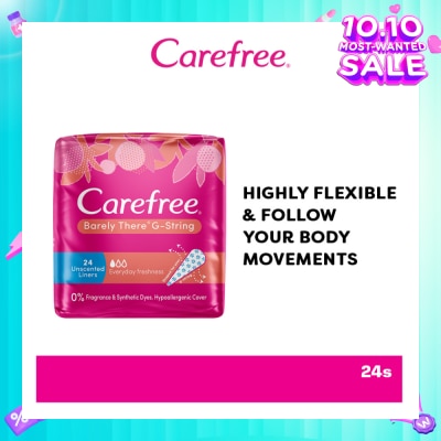 CAREFREE Barely There G-string Unscented Panty Liners 24s