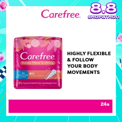 CAREFREE Barely There G-string Unscented Panty Liners 24s