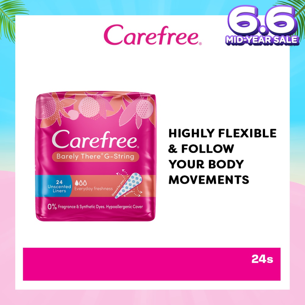 Barely There G-string Unscented Panty Liners 24s