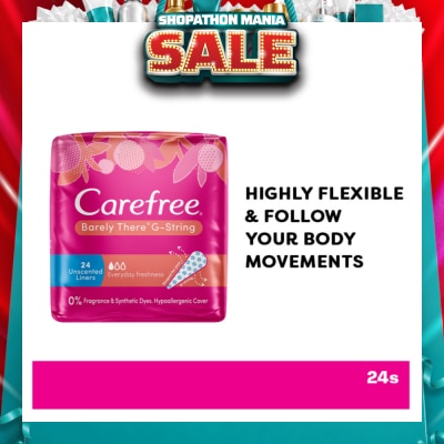 CAREFREE - Barely There G-string Unscented Panty Liners 24s