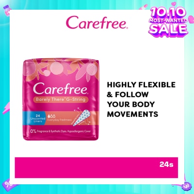 CAREFREE Barely There G-string Unscented Panty Liners 24s