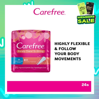 CAREFREE Barely There G-string Unscented Panty Liners 24s