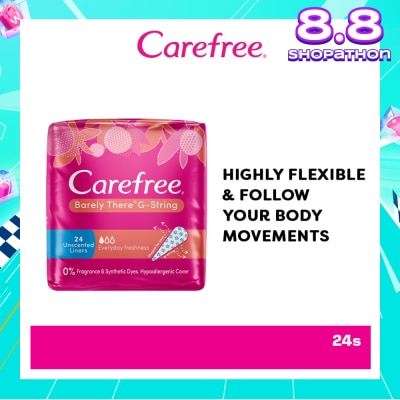 CAREFREE Barely There G-string Unscented Panty Liners 24s