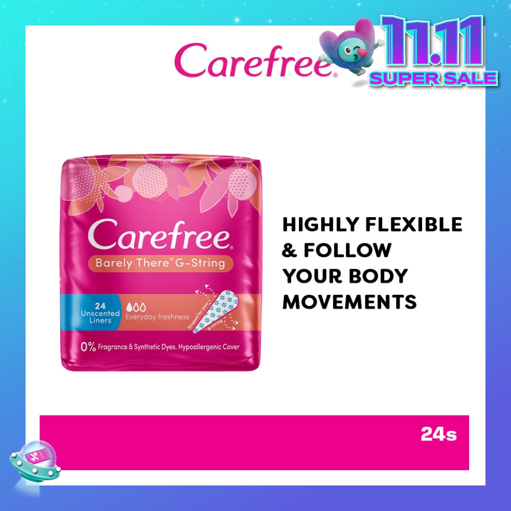 Barely There G-string Unscented Panty Liners 24s