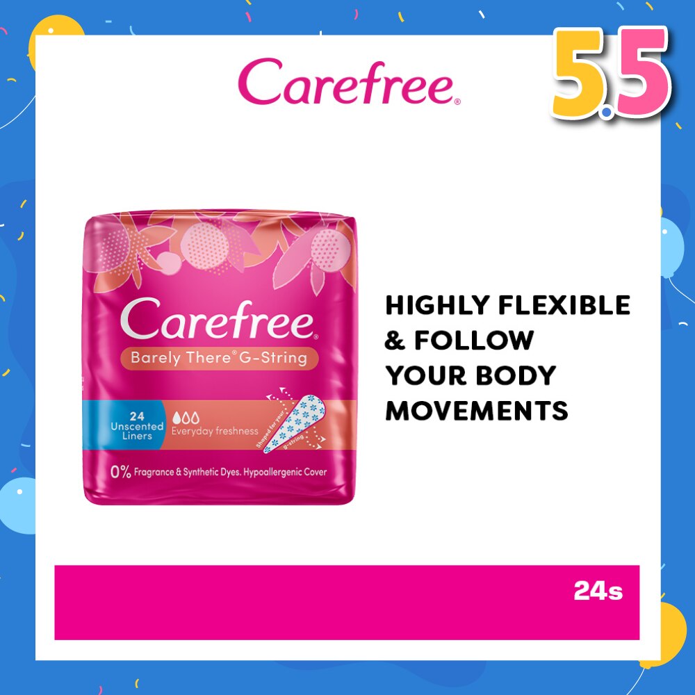 Barely There G-string Unscented Panty Liners 24s