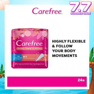 CAREFREE Barely There G-string Unscented Panty Liners 24s