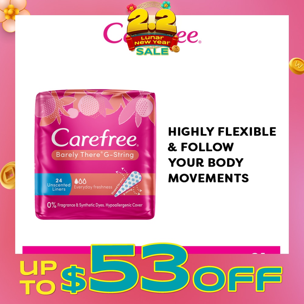 Barely There G-string Unscented Panty Liners 24s