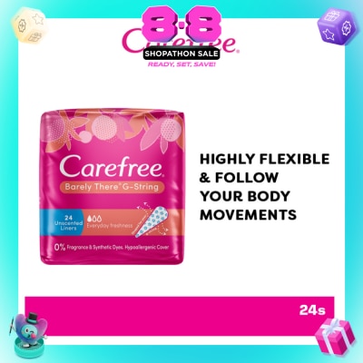 CAREFREE - Barely There G-string Unscented Panty Liners 24s