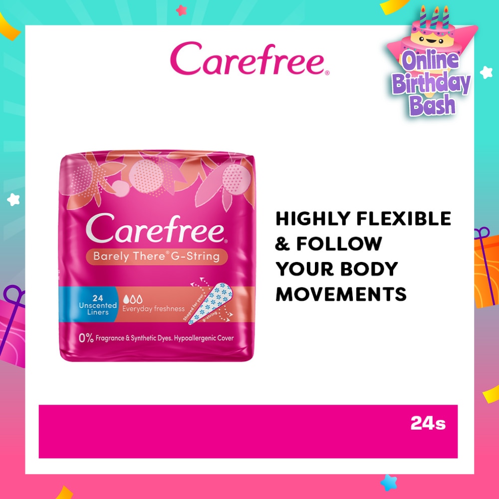Barely There G-string Unscented Panty Liners 24s