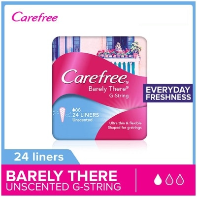 CAREFREE Barely There G-string Unscented Panty Liners 24s