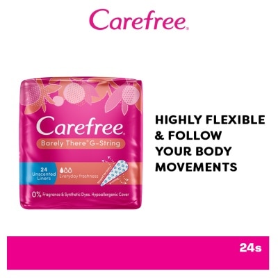 CAREFREE Barely There G-string Unscented Panty Liners 24s