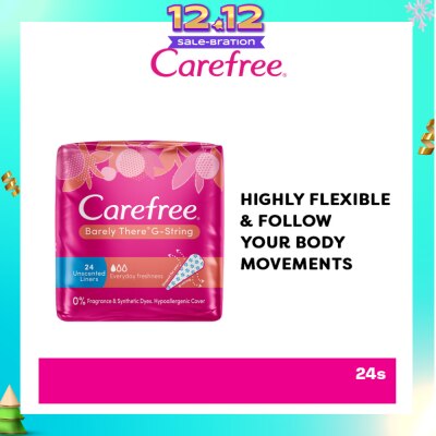 CAREFREE Barely There G-string Unscented Panty Liners 24s