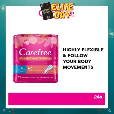 CAREFREE - Barely There G-string Unscented Panty Liners 24s