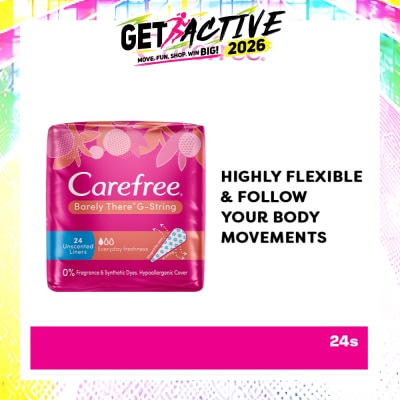 CAREFREE - Barely There G-string Unscented Panty Liners 24s image