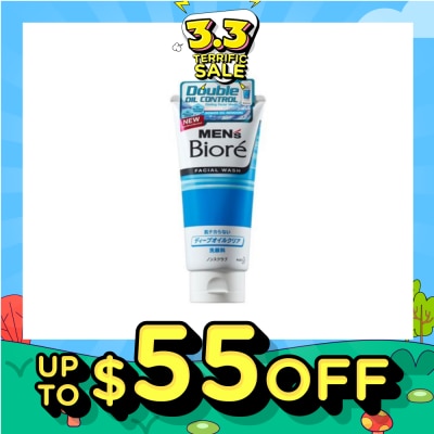 MEN'S BIORE Double Oil Control Facial Wash 130g