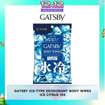 GATSBY Ice-Type Deodorant Paper Sheet Cool Citrus 10s