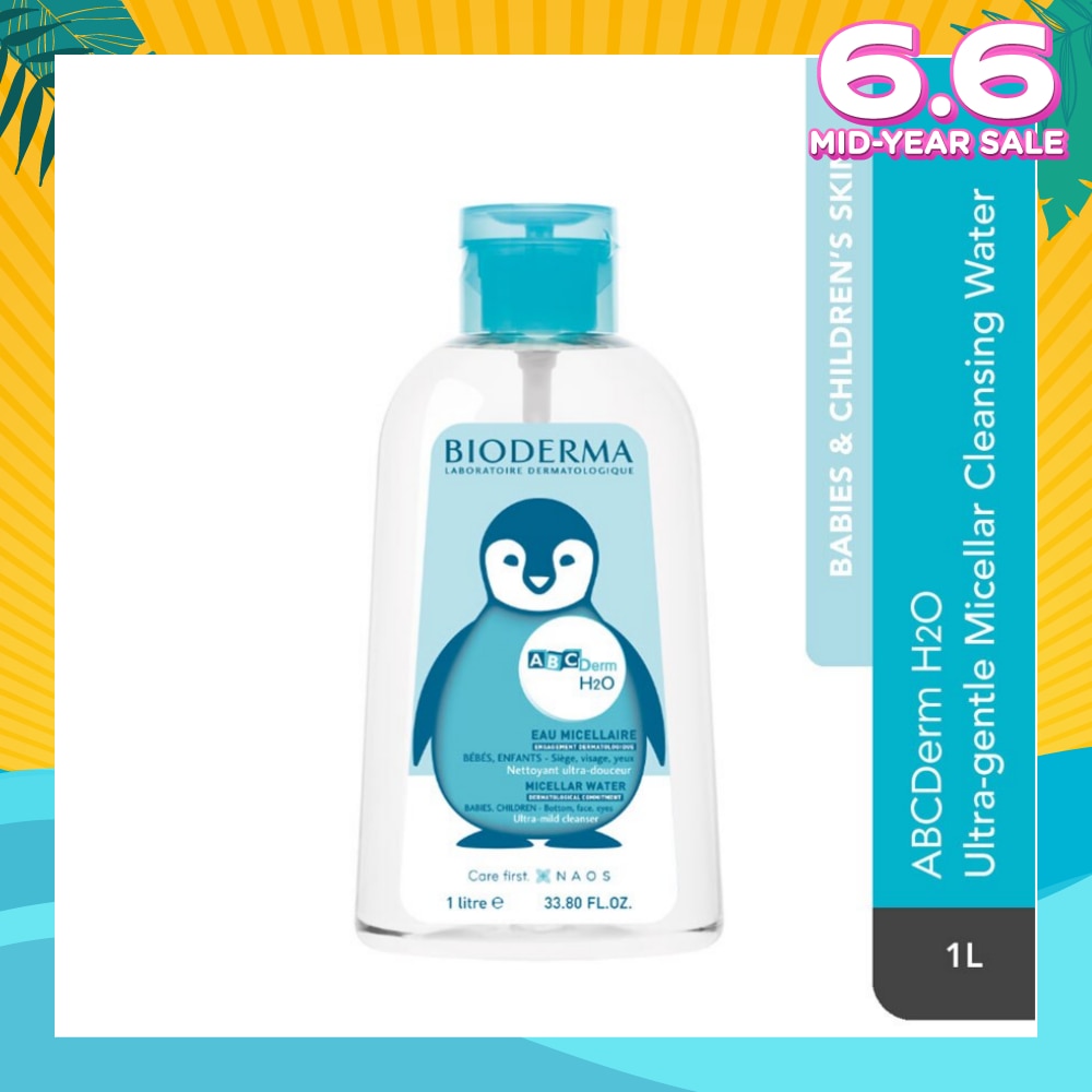 ABCDerm H2O Ultra-Gentle Non-Rinse Micellar Water (Babies and Children's Skin) 1L (Expiry: Jan`2026)