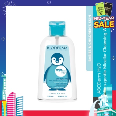ABCDERM ABCDerm H2O Ultra-Gentle Non-Rinse Micellar Water (Babies and Children's Skin) 1L (Expiry: Jan`2026)