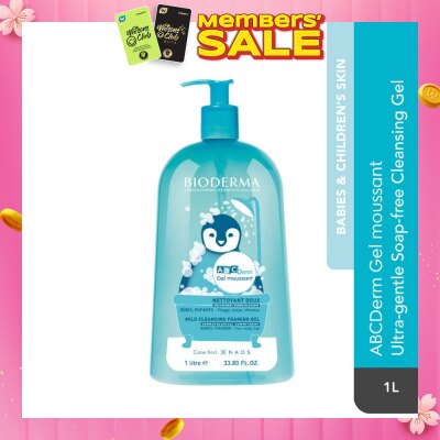 ABCDERM Gel Moussant Ultra-Gentle Soap-Free Face and Body Cleansing Gel 1L