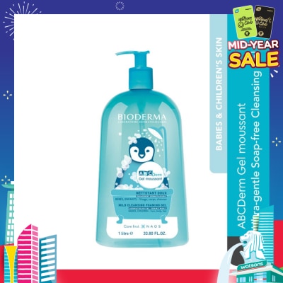 BIODERMA ABCDerm Gel Moussant Ultra-Gentle Soap-Free Face and Body Cleansing Gel (Babies and Children's Skin) 1L