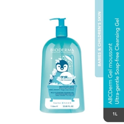 BIODERMA ABCDerm Gel Moussant Ultra-Gentle Soap-Free Face and Body Cleansing Gel (Babies and Children's Skin) 1L