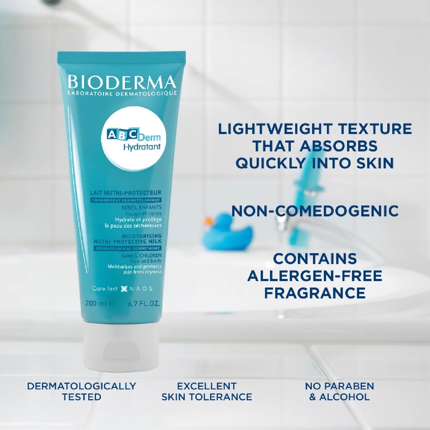 ABCDERM Hydratant Nutri-Protective Face and Body Moisturiser (Babies and Children's Skin) 200ml image