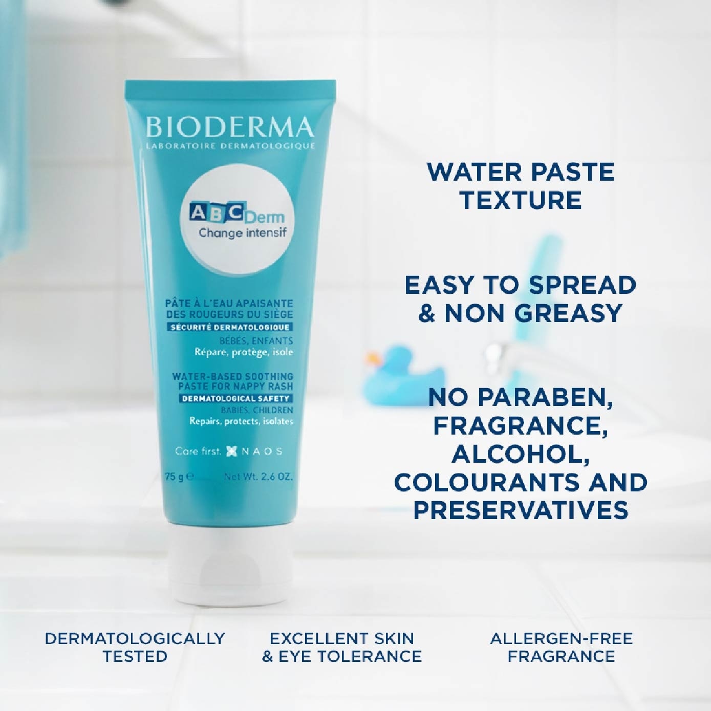 ABCDERM Change Intensif Nappy Rash Treatment Moisturiser (Babies and Children's Skin) 75g (Expiry: Jun`2027) image