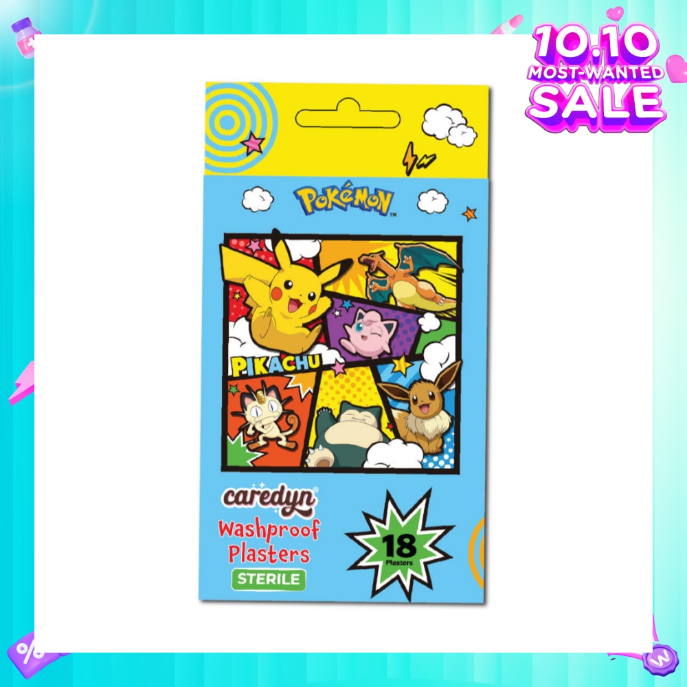 Pokemon Washproof Plasters Sterile Sheets 18s
