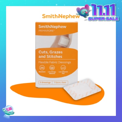 SMITH & NEPHEW Primapore Cuts, Grazes And Stitches Dressings 7.2cm x 5cm 5s