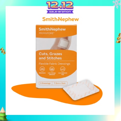 SMITH & NEPHEW Primapore Cuts, Grazes And Stitches Dressings 7.2cm x 5cm 5s