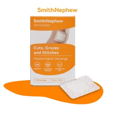 SMITH & NEPHEW Primapore Cuts, Grazes And Stitches Dressings 7.2cm x 5cm 5s