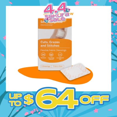 SMITH & NEPHEW - Primapore Cuts, Grazes And Stitches Dressings 7.2cm x 5cm 5s