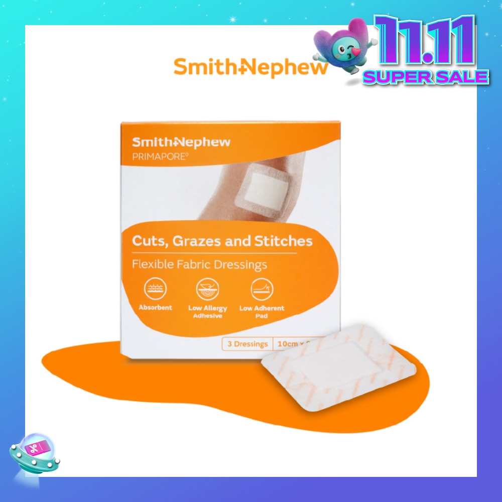 Primapore Cuts, Grazes And Stitches Dressings 10cm x 8cm 3s