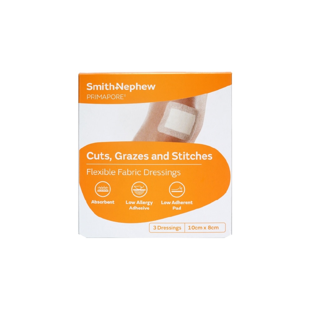 Primapore Cuts, Grazes And Stitches Dressings 10cm x 8cm 3s